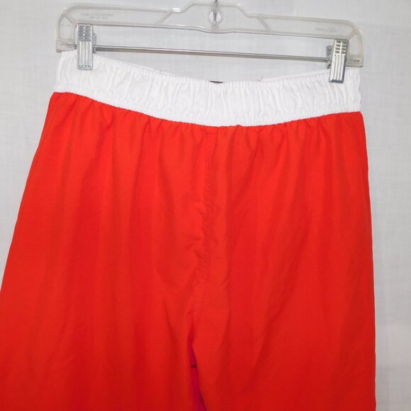 Lifeguard + Mens S Red White  lined Board Shorts Swim Trunks - Picture 7 of 8